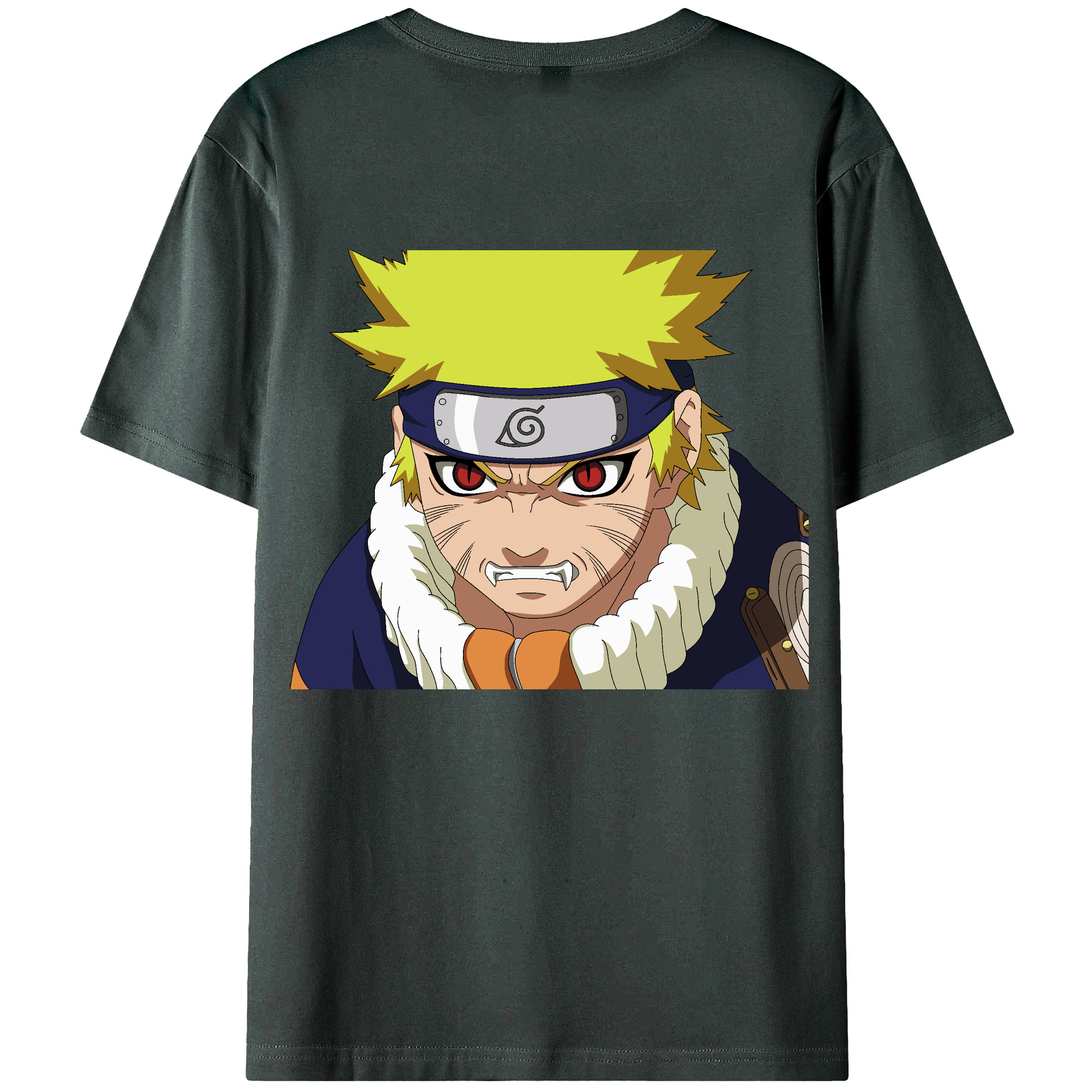 （画像用） NARUTO -ナルト- うずまき ナルト Uzumaki Naruto 綿100％ メンズ半袖Tシャツ（バックプリント） 通気性